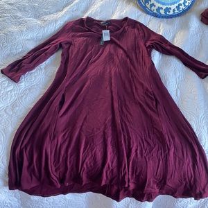 Maroon jersey dress